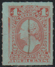 #RB15c VF JUMBO, faint cancel, light crease, rouletted 6, Rich color!