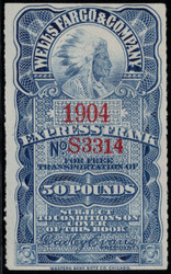 Local 1904 Wells Fargo & Co. VF/XF OG LH, Express Frank, Indian, booklet single, A beauty!