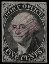 #     9x1 VF/XF mint no gum as issued, NH, w/PF (11/96) CERT, four full margins, position 12, super nice mint stamp, SELECT!