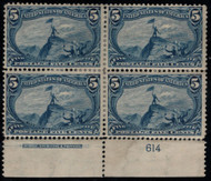 # 288 F/VF OG H, Plate Block of 4, perforations rejoined, nice price!