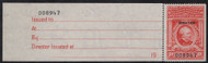 #R683 VF/XF, unused receipt tab, Post office fresh!