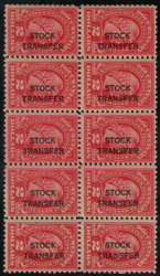 #RD 31 F-VF OG NH, Block of 10, Gorgeous color,   RARE NH LARGE BLOCK!