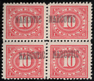 #RJA 15 F-VF OG Hr, block of 4, faint Narcotic overprint, Great!