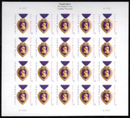 #4704a Purple Heart VF/XF OG NH, RARE IMPERF Sheet, robust color! SELECT!