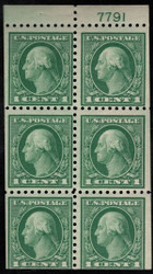 # 462a F-VF OG NH, booklet pane with plate number, fresh!