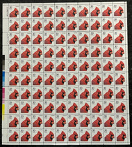 #2480 VF OG NH, 30c Cardinal Sheet, pretty! FRESH!
