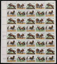 #2756 - 59a VF OG NH, 29c Sporting Horses Sheet, bold colors! FRESH!