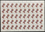 #2872 VF OG NH, 29c Christmas Stocking Sheet, vibrant color! SELECT!