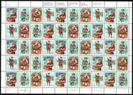 #3004 - 07a VF/XF OG NH, 32c Christmas Sheet, vibrant colors! FRESH!