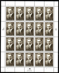 #3058 VF/XF OG NH, 32c Ernest E. Just Sheet, rich color! SUPER!