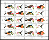 #3222 - 25a VF/XF OG NH, 32c Tropical Birds Sheet, beautiful! SUPER!