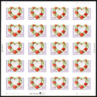 #3275 VF/XF NH, 55c Victorian Lace Heart Sheet, a beauty! CHOICE!