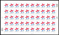 #3613 VF/XF NH, 3c Patriotic Star Sheet, super fresh! SELECT!