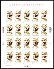 #3650 VF/XF NH, 37c Scarlet and Louisiana Tanagers Sheet, pretty! FRESH!