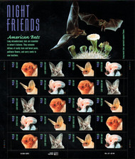 #3661 - 64a VF/XF NH, 37c American Bats Sheet, awesome! SELECT!