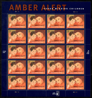#4031 VF/XF NH, 39c Amber Alert Sheet, vivid colors! SUPER!