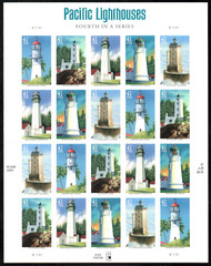 #4146 - 50a VF/XF NH, 41c Pacific Lighthouses Sheet, lovely! FRESH!