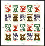 #4207 - 10b VF/XF NH, 41c Knit Christmas Sheet, rich colors! CHOICE!