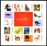 #4333a - p VF/XF NH, 42c Charles + Ray Eames Sheet, rich colors! CHOICE!