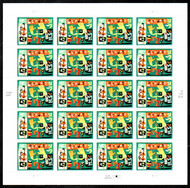 #4349 VF/XF NH, 42c Latin Jazz Sheet, vibrant colors! FRESH!