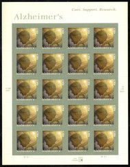 #4358 VF/XF NH, 42c Alzheimer's Disease Awareness Sheet, nice sheet! SUPER!