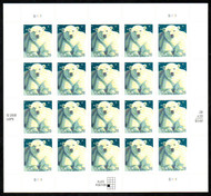 #4387 VF/XF NH, 28c Wildlife Polar Bears Sheet, fresh! SUPER!