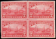 # 373 VF OG NH, centerline block of 4, repaired corner, vibrant color!