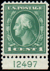 # 498 XF OG NH, plate single, post office fresh!
