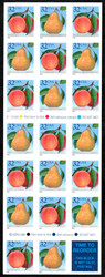 #2494a NH, Peaches and Pears Booklet Pane, Mis-cut, EOF! RARE!