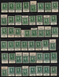# 300 F/VF OG LH to  Hr, ONLY 1 STAMP PER PRICE, plate number singles, some may have small faults,  Order as many as you like and tell us the plate numbers you would like.