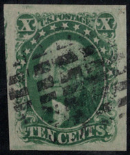 #  15 XF-SUPERB JUMBO, w/CROWE (GRADED 95 (02/23)) CERT, a super stamp with light cancel, looks like a JUMBO to us, OVERSIZED STAMP!