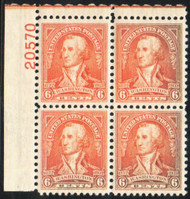 # 711 VF/XF OG NH, plate block of 4, great color! SELECT!
