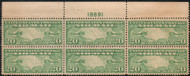#C  9 VF/XF OG NH, plate block of 6, top, robust color! CHOICE!