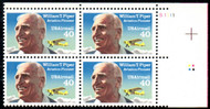 #C132 F/VF OG NH, plate block of 4, bright color!