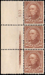 # 283 F-VF OG 2 NH, 1 Hr, Plate Strip of 3, Vibrant!
