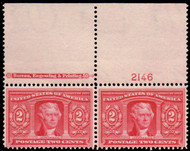 # 324 F-VF OG NH, Plate Pair, extra large top, Gorgeous!