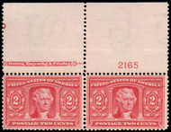 # 324 VF OG NH, Plate Pair, extra large top, Nicely centered!