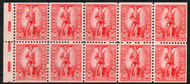 #S 1c F-VF OG NH, Booklet Pane of 10 w/ electric eye marks, vivid color!