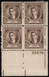 # 883 F-VF OG NH (or better) Plate Block of 4 (stock photo - position and plate number collectors - please inquire for special requests)