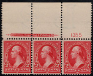 # 279B Fine+ OG NH, Plate Strip of 3, large top, Gorgeous!