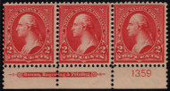 # 279B Fine+ OG NH, Plate Strip of 3, Vivid!