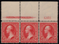 # 279B F-VF OG NH, Plate Strip of 3, top, Awesome!