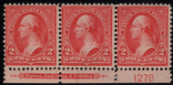 # 279Bd F-VF OG 2 NH, 1 Hr, Plate Strip of 3, Vibrant!