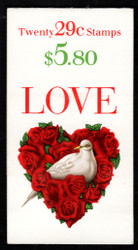 #2814a BK214 $5.80 29c Love Dove, COMPLETE BOOK F/VF NH, fresh book