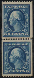 # 351 VF/XF OG H, Paste-up Pair, bottom stamp super nice, very rare pair, small  thin, eye popping color!