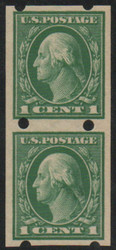 # 408 VF OG NH, Pair, Private perfs, type II, awesome!