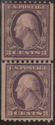 # 489 F-VF OG NH, Line Pair, neat design shift, awesome!