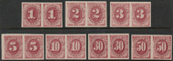 #J 22 - J28 P5 VF/XF OG H, Imperf Pairs, a very rare and seldom seen set, 3c  and 30c tiny thins, Scott listed value of $4500 is for a pair with minor faults,  this is an about average set, very tough to assemble, ELUSIVE SET!