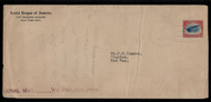 #C  3 F/VF, First Flight Cover, a very nice cover, some wrinkles, Faintly canceled, May 15th, 1918,  Great Cover