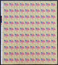 #2880 VF NH, red "G" on yellow Old Glory Flag Sheet, eye popping colors! *STOCK PHOTO*